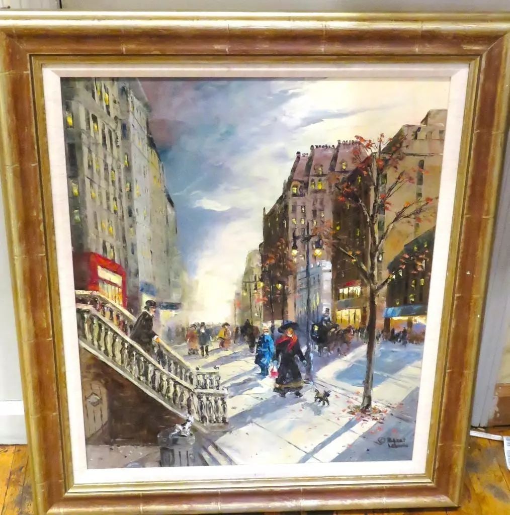 NYC CENTRAL PARK PAINTING ROBERT LEBRON 1928-2013: NYC CENTRAL PARK PAINTING ROBERT LEBRON 1928-2013 LIQUIDATION CLEARANCE!!! The Following Item we are offering is a Beautiful Rare Deluxe Original by Robert Lebron (1928-2013) Old Paris Painting Street