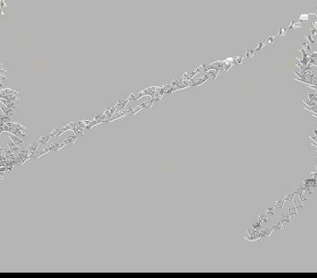 14K WHITE GOLD LADIES FANCY CZ NECKLACE CHANDELIER: NEW 14K WHITE GOLD CZ CHANDELIER NECKLACE New 14K White Gold chain necklace Measures: 18" Long Pendant measures 48mm x 34mm Cubic Zirconia Polished finish Stamp: 14k Avg Weight: 18" - 3.9g