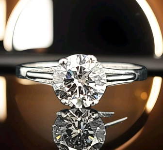 PLATINUM VINTAGE ENGAGEMENT RING 1.24CT. ROUND OLD EURO CUT DIAMOND CIRC 1940'S: 1.24CT PLATINUM VINTAGE ENGAGEMENT RING ROUND EURO CUT DIAMOND CIRC 1940'S Gorgeous Vintage euro cut natural Diamond Platinum Engagement ring circ 1940's center round natural European cut diamond weig