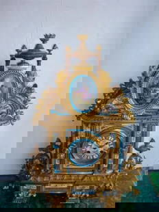 ORIG 19THC ORMOLU MOUNT SEVRES MANTEL JAPY FRERES CLOCK: ORIG 19THC ORMOLU MOUNT SEVRES MANTEL JAPY FRERES CLOCK ORIG 19THC ORMOLU MOUNT SEVRES MANTEL JAPY FRERES CLOCK LIQUIDATION! RARE ORIG 19THC ORMOLU MOUNT SEVRES MANTEL JAPY FRERES CLOCK Search The Fol