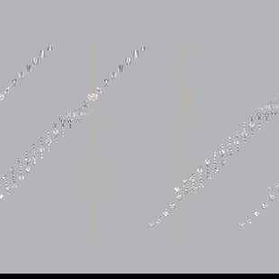 NEW 14K WHITE GOLD LADIES DROP DANGLE CHANDELIER CZ SET: NEW 14K WHITE GOLD EARRINGS New 14K White Gold Earrings Measures: 56mm long and 12mm wide Set with CZ Earrings have a polish finish Post backings Stamp: 14k Avg Weight: 2.5g