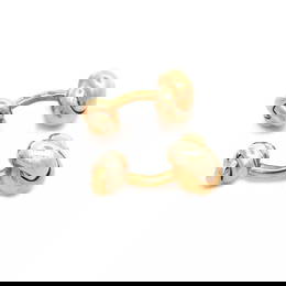 CARTIER 18K GOLD CUFFLINKS LOVE KNOT TRI-COLOR STUD STYLE