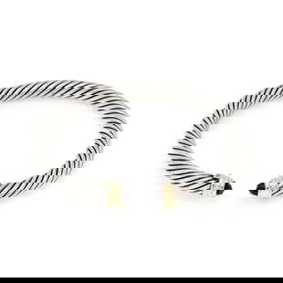 DAVID YURMAN CUFF BRACELET AMETHYST STERLING 14K YELLOW GOLD CABLE: DAVID YURMAN CUFF BRACELET AMETHYST STERLING 14K YELLOW GOLD CABLE David Yurman Amethyst Sterling 14k Yellow Gold Cable Cuff Bracelet Description This elegant authentic cuff bracelet is by David Yurma