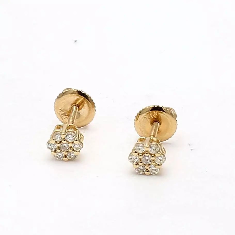 0.25 CARAT ROUND BRILLIANT I-SI1 DIAMOND 14K YELLOW GOLD HOOP EARRING (1 of 2)