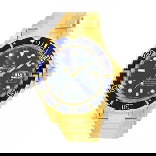 ROLEX 18K YELLOW GOLD 40MM SUBMARINER DATE  BLUE DIAL 16618 BOX WARRANTY MINTY: ROLEX 18K YELLOW GOLD 40MM SUBMARINER DATE BLUE DIAL 16618 BOX WARRANTY MINTY ROLEX 18K Yellow Gold 40mm Submariner Blue Dial 16618 Box Warranty Pre-Owned Gent's 18K Yellow Gold 40mm Rolex "Submariner