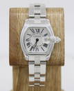 CARTIER ROADSTER STAINLESS STEEL 31MM SILVER DATE DIAL WATCH 2675