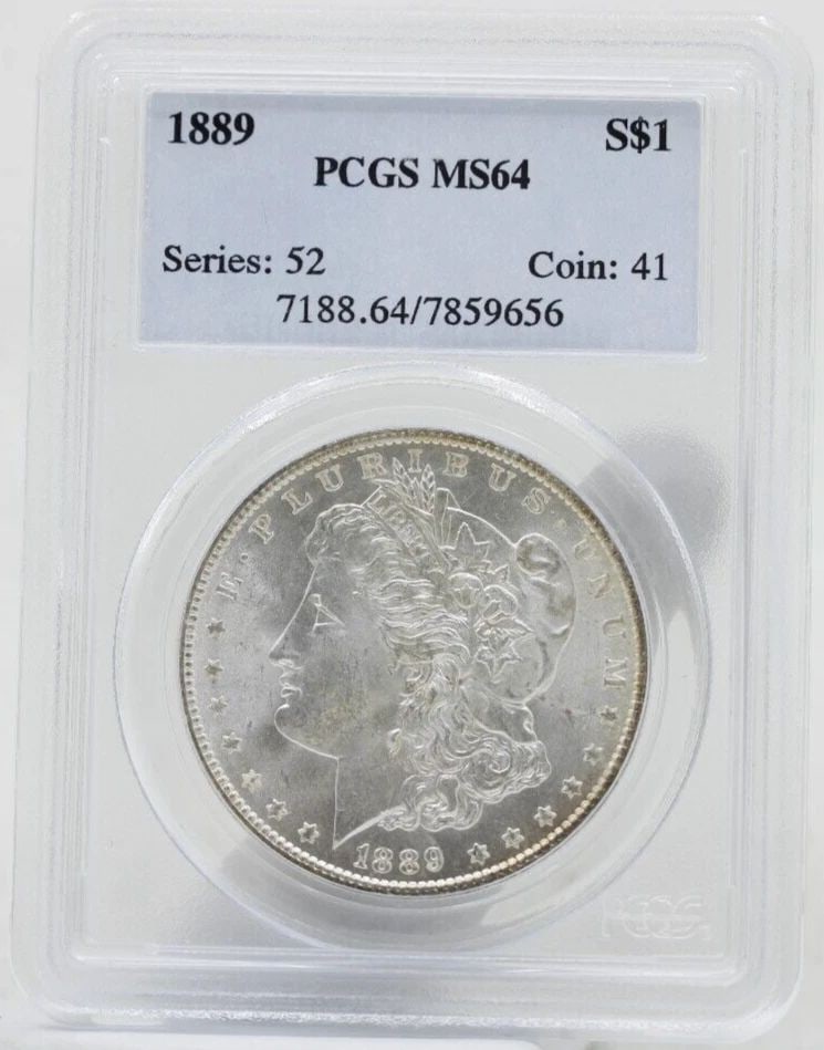 1889 MORGAN SILVER DOLLAR $1 PCGS MS64 (1 of 2)