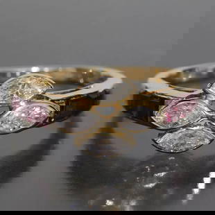 CHAUMET DIAMOND RUBY RING K18YG MYSTERY WITHOUT GILT ENGRAVING: CHAUMET DIAMOND RUBY RING K18YG MYSTERY WITHOUT GILT ENGRAVING E1361 Style : Ring Size (Approx.) : US5.5 (EU50, JP10.5) (Please check the uploaded picture) Band Width : 1.3-3.3mm (ACTUAL SIZE NOTE) Th