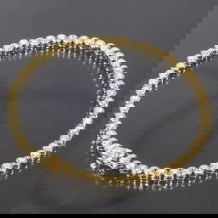 DIAMOND 1.02CT TENNIS BRACELET 17.5CM K18YG 7.7G BANGLE NEWLY POLISHED: DIAMOND 1.02CT TENNIS BRACELET 17.5CM K18YG 7.7G BANGLE NEWLY POLISHED 6083A Style : Bracelet Length (Approx.) : 17.5cm Width (Approx.) : 3.3mm Material : Yellow Gold 18K Main Stone : Diamond (1.02ct)