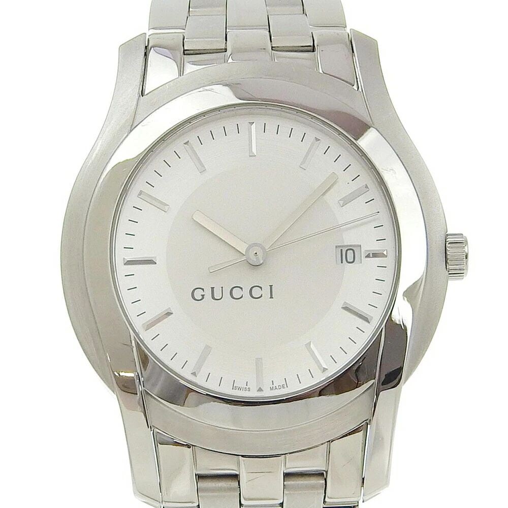 GUCCI 5500XL SWISS MADE ANALOG DISPLAY SILVER DIAL MEN'S (1 of 2)