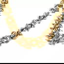 BYZANTINE LINK GOLD NECKLACE 14K YELLOW GRADUATED CHAIN ITALIAN