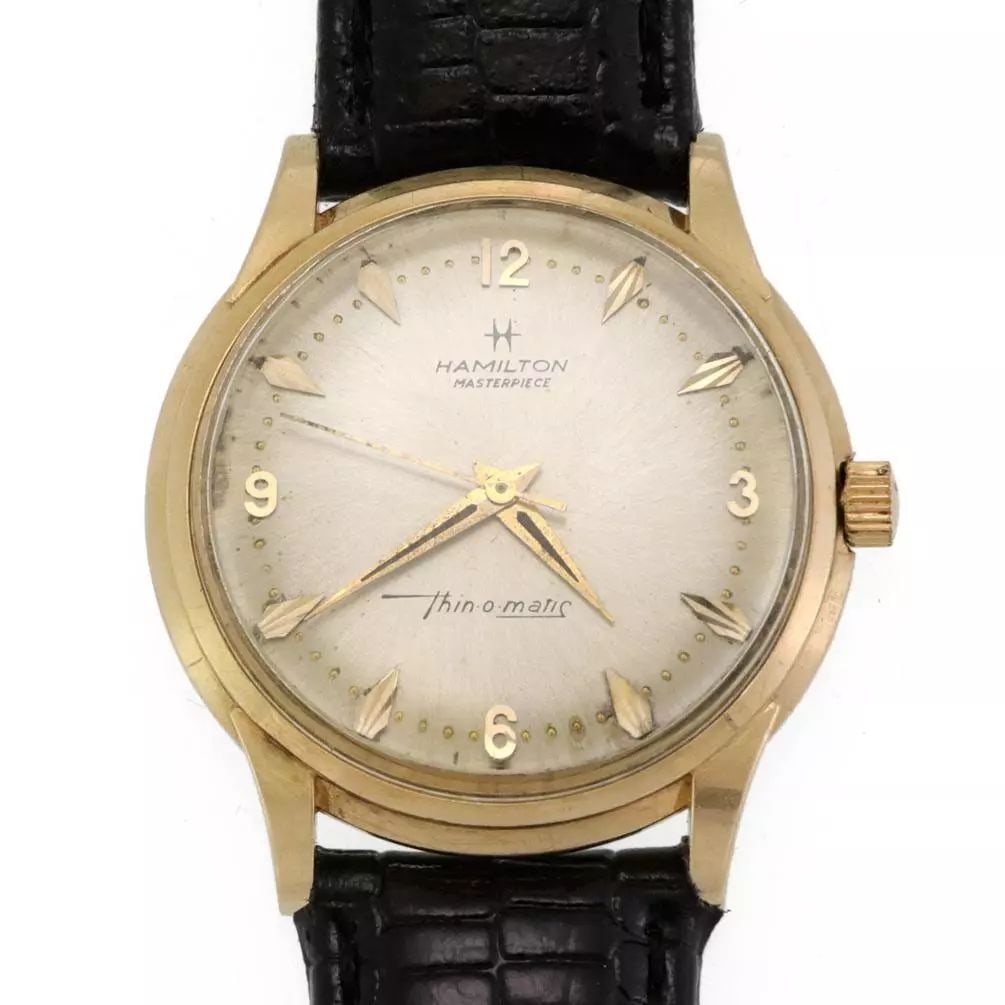 HAMILTON MASTERPIECE THIN-O-MATIC VINTAGE THIN 14K GOLD MEN'S WATCH LIQUIDATION (1 of 2)
