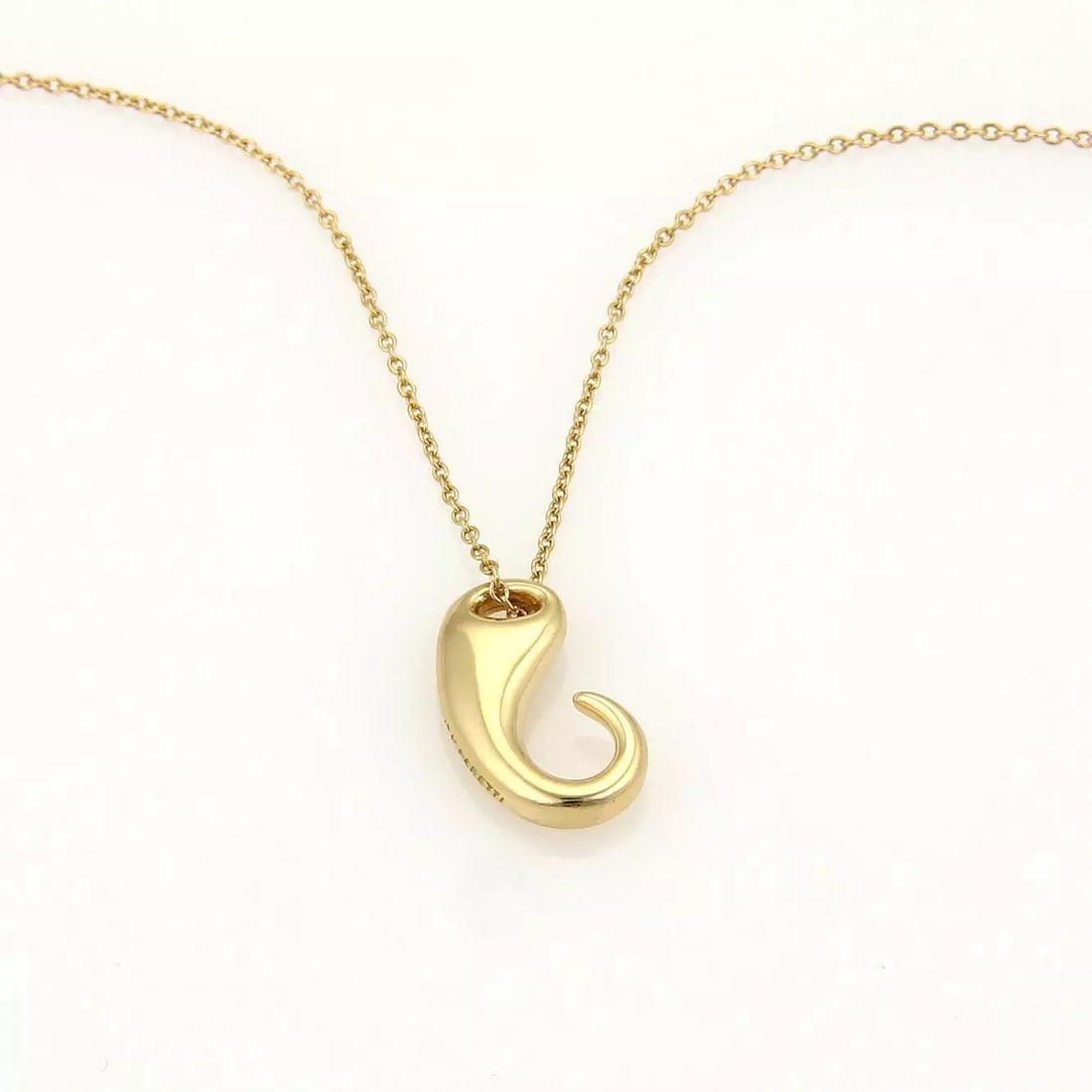 TIFFANY & CO. PERETTI HOOK NECKLACE 18K YELLOW GOLD PENDANT CHAIN (1 of 2)