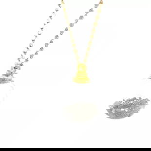 NATURAL DIAMOND SHAKER BALL PENDANT 14K GOLD & GOLD FILLED NECKLACE: NATURAL DIAMOND SHAKER BALL PENDANT 14K GOLD & GOLD FILLED NECKLACE This is a gorgeous glass ball shaker pendant and chain necklace. The chain in 14k solid gold fancy diamond cut dot link with spring
