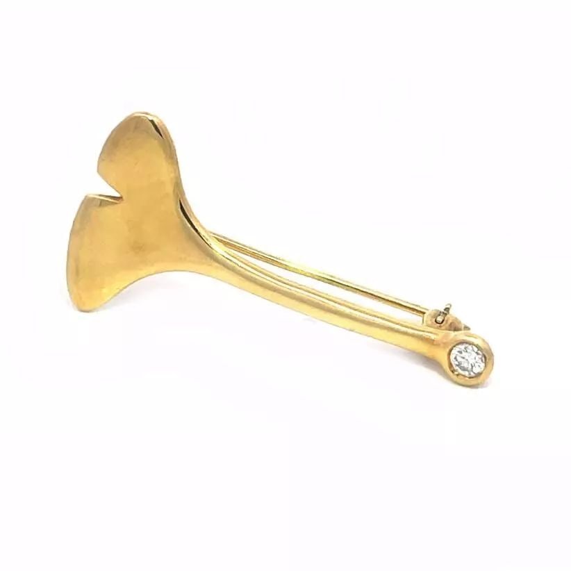 TIFFANY & CO. DIAMOND GOLD PIN WHALE TAIL VINTAGE 18K YELLOW (1 of 2)