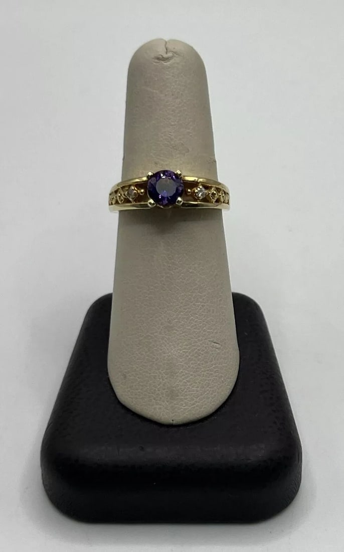 Tiffany 14kt Gold & Amethyst Hunter College Ring - Nov 12