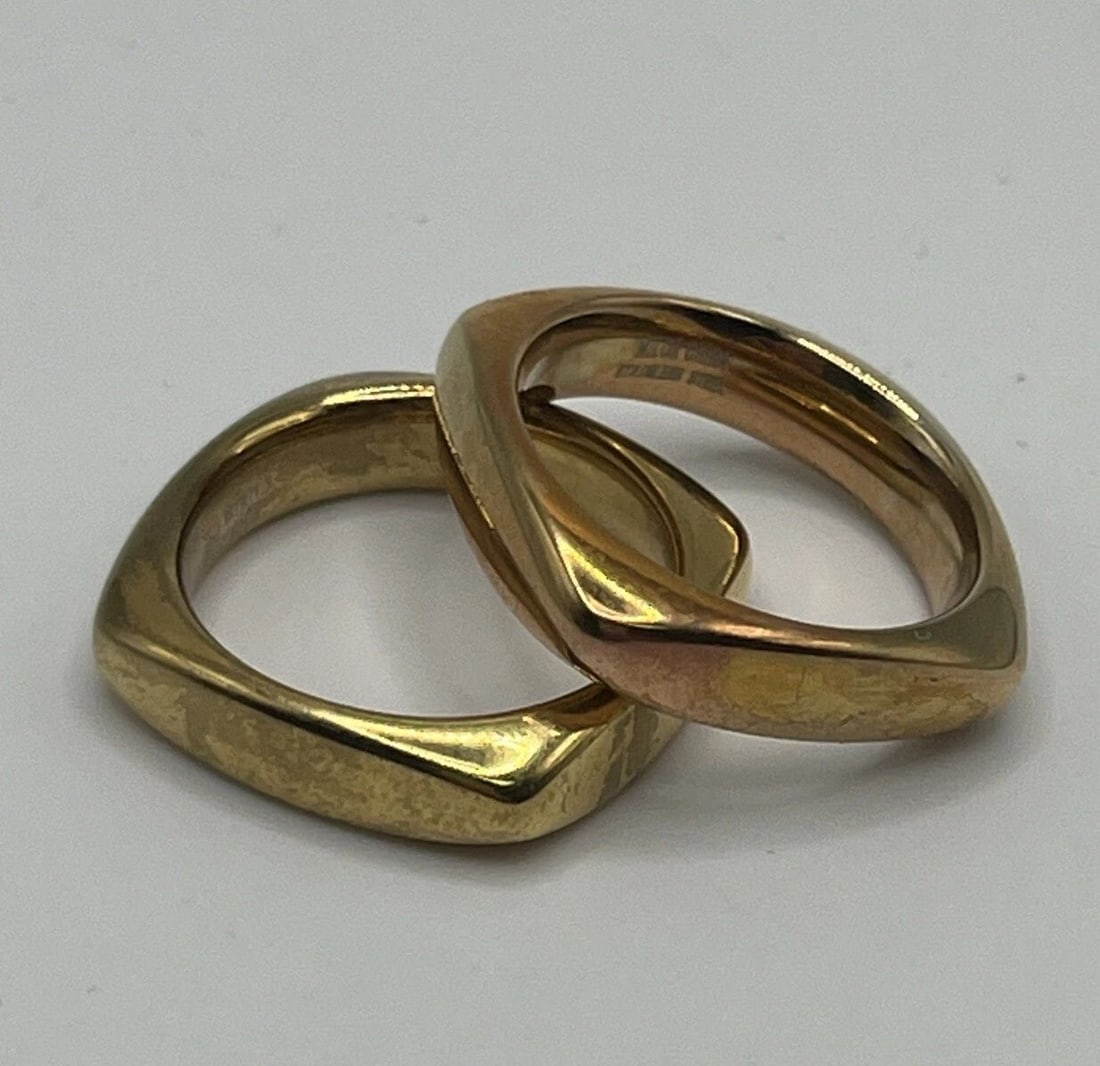 MILOR STAINLESS STEEL RINGS IN YELLOW AND ROSE COLOR SIZE 8: MILOR STAINLESS STEEL RINGS IN YELLOW AND ROSE COLOR SIZE 8