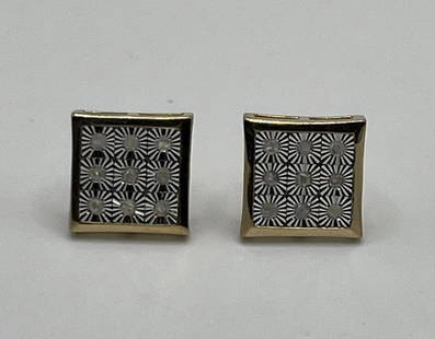 STERLING SILVER AND COLORLESS STONE EARRINGS: STERLING SILVER AND COLORLESS STONE EARRINGS