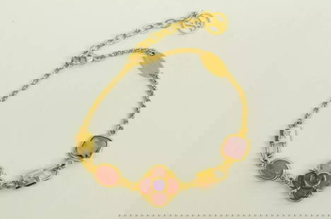 AUTHENTIC LOUIS VUITTON CLOVER BRACELET GP PADLOCK GEM PENDANT JEWELRY ACCESSORY: AUTHENTIC LOUIS VUITTON CLOVER BRACELET GP PADLOCK GEM PENDANT JEWELRY ACCESSORY Charm, Emblem Female, Ladies Length (open): 17 cm - 20.5 cm Pendant Size: 1.4 cm Manufactured: France Serial No.: M6733