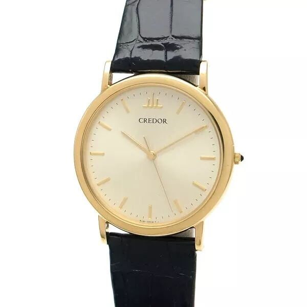 SEIKO CREDOR ROUND GBAR008 MEN'S WATCH: SEIKO CREDOR ROUND GBAR008 MEN'S WATCH Item Description Condition Used A rank Material/Color K18YG Size Face diameter 33mm (excluding crown) Accessories Inner box (with deterioration)Credor is the hig