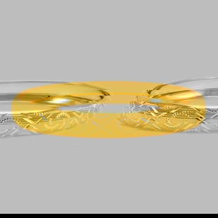 14K YELLOW GOLD LADIES DIAMOND CUT BANGLE BRACELET 10mm: 14K YELLOW GOLD BANGLE Bangle measure 7.5" Long x 10mm Wide 14K yellow gold ladies solid diamond cut bangle New, in excellent condition, please refer to pics Stamped 14KT Total weight 13 grams