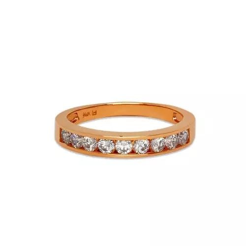 NEW 14K ROSE GOLD LADIES FANCY BAND CZ RING (1 of 2)