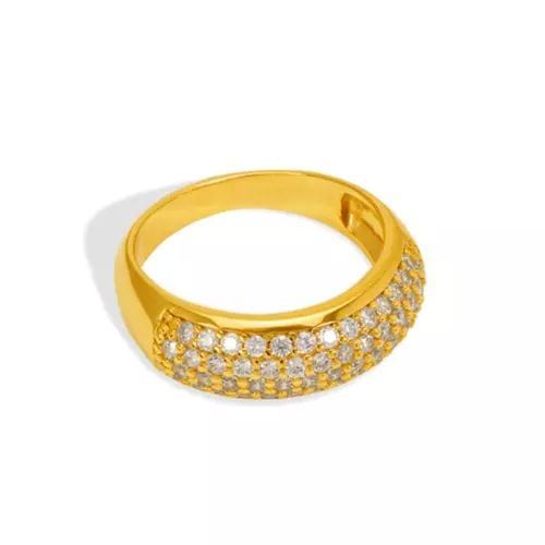 NEW 14K YELLOW GOLD LADIES FANCY CZ RING (1 of 2)