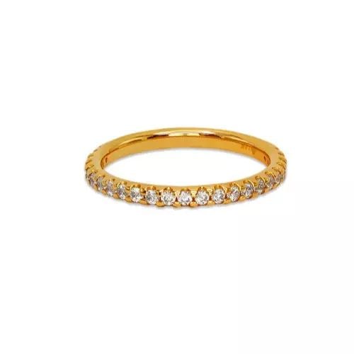 NEW 14K YELLOW GOLD LADIES FANCY BAND CZ RING: NEW 14K YELLOW GOLD LADIES FANCY BAND CZ RING 14K Yellow Gold Approx. 2mm High Polished/Cubic Zirconia Available in White Gold Weight: 1.8 Grams