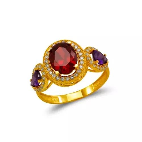 NEW 14K YELLOW GOLD LADIES CZ RING (1 of 2)