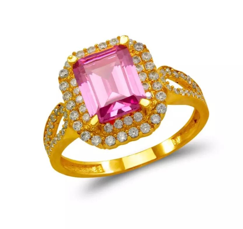 NEW 14K YELLOW GOLD LADIES CZ RING (1 of 2)