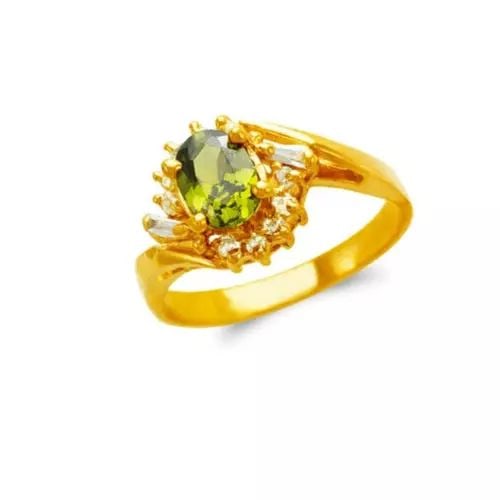 NEW 14K YELLOW GOLD LADIES CZ RING (1 of 2)