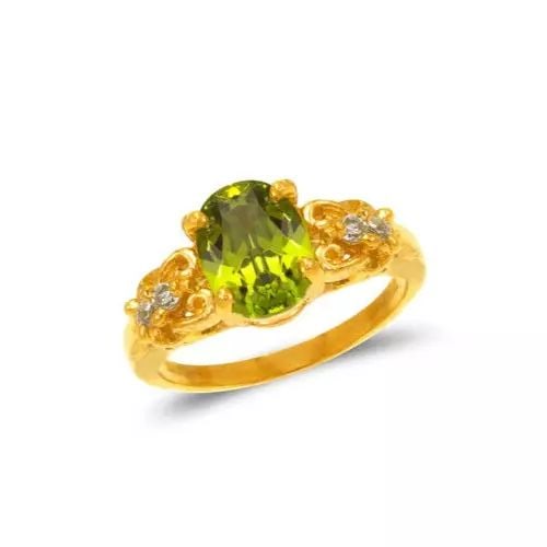 NEW 14K YELLOW GOLD LADIES CZ RING (1 of 2)