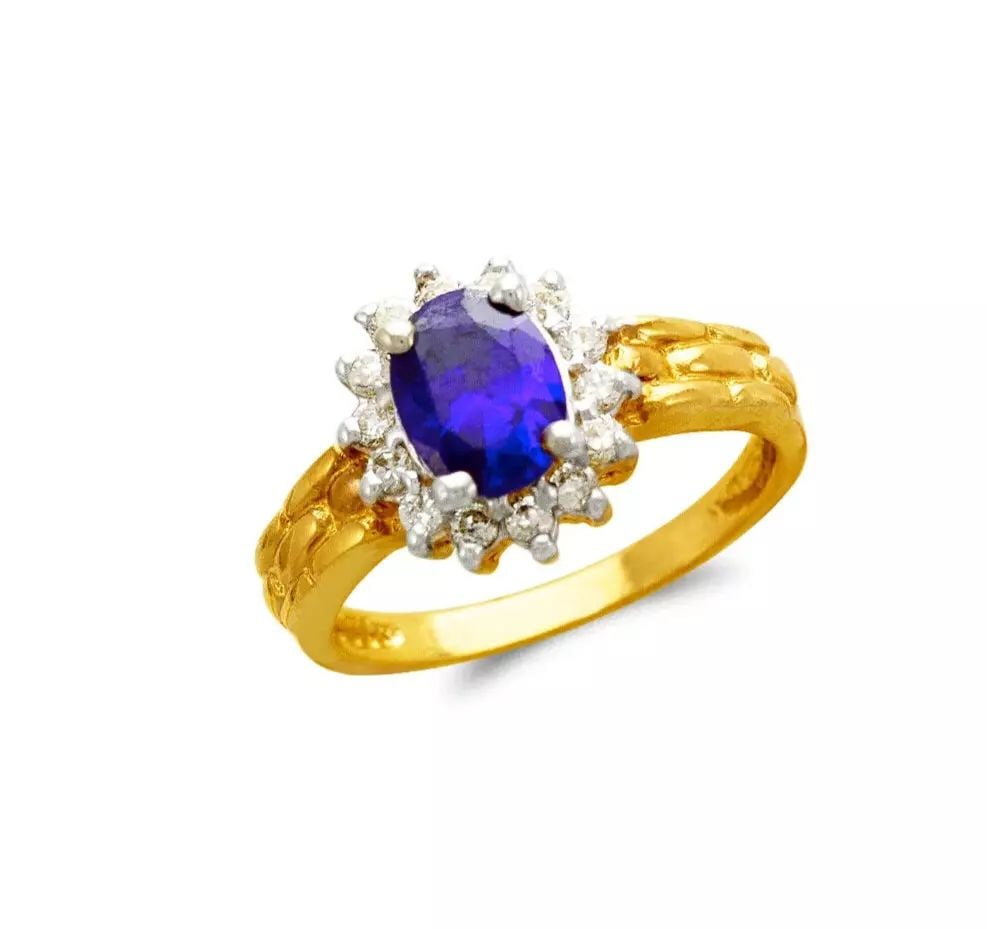 NEW 14K TWO TONE GOLD LADIES CZ RING (1 of 2)