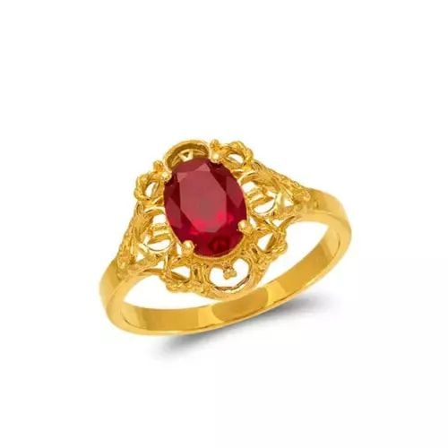 NEW 14K YELLOW GOLD LADIES CZ RING (1 of 2)