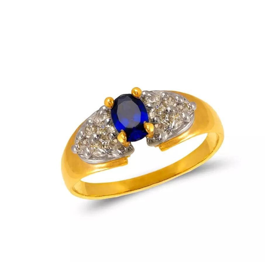 NEW 14K TWO TONE GOLD LADIES CZ RING (1 of 2)