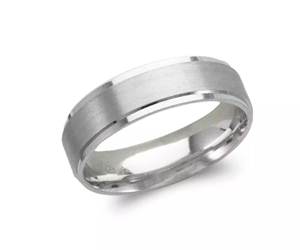 NEW 14K WHITE GOLD DESIGN WEDDING BAND 6mm COMFORT FIT ALL SIZES (1 of 2)