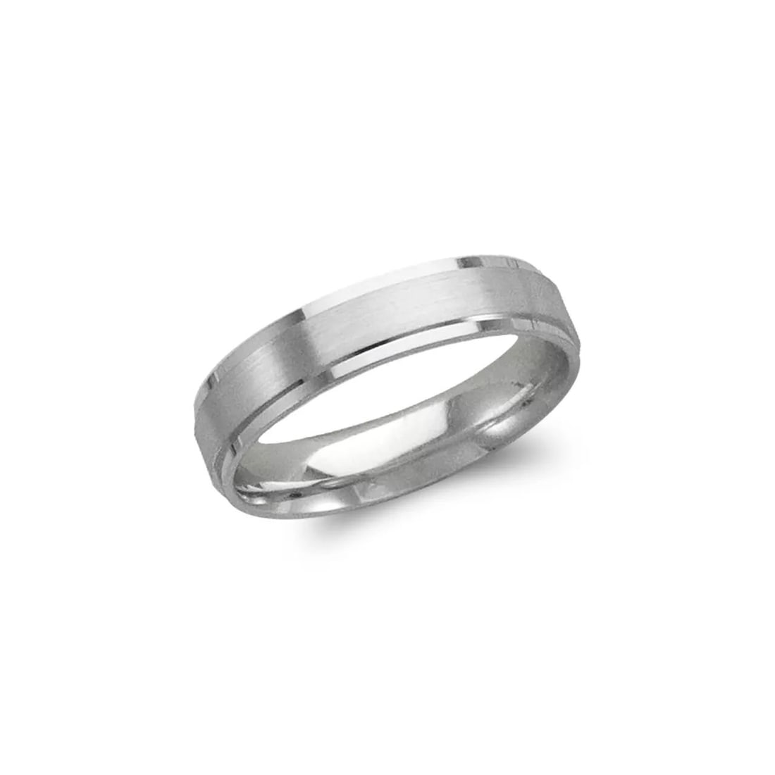 NEW 14K WHITE GOLD WEDDING BAND 5mm COMFORT FIT ALL SIZES (1 of 2)