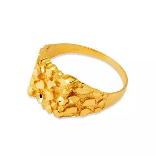 NEW 14K YELLOW GOLD MEN'S NUGGET RING (1 of 2)