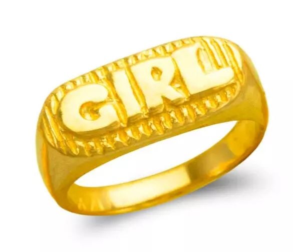 NEW 14K YELLOW GOLD KIDS GIRL RING (1 of 2)