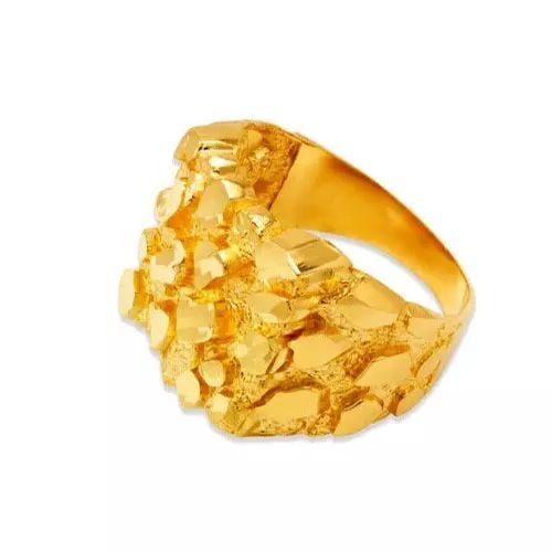 NEW 14K YELLOW GOLD MEN'S NUGGET RING (1 of 2)
