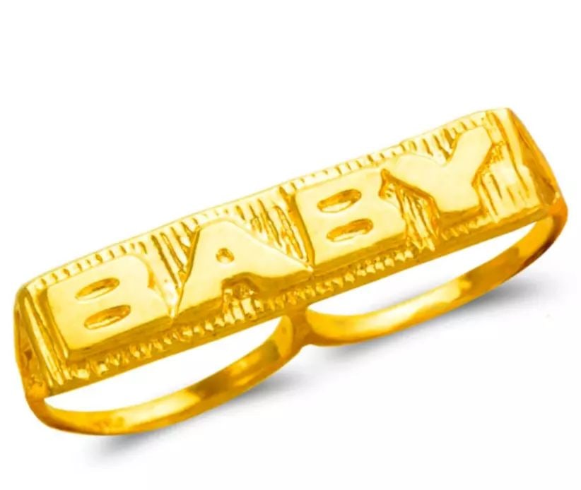 NEW 14K YELLOW GOLD KIDS TWO-FINGER RING (1 of 2)