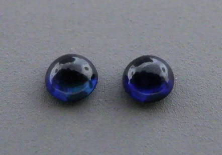 LOOSE NATURAL MATCHING PAIR BLUE SAPPHIRE Sale is for 2 round cabochon natural sapphire Matching: LOOSE NATURAL MATCHING PAIR BLUE SAPPHIRE Sale is for 2 round cabochon natural sapphire Matching pair Sapphires measures 2.4mm in diameter Natural New, never used before, perfect for jewelry repair