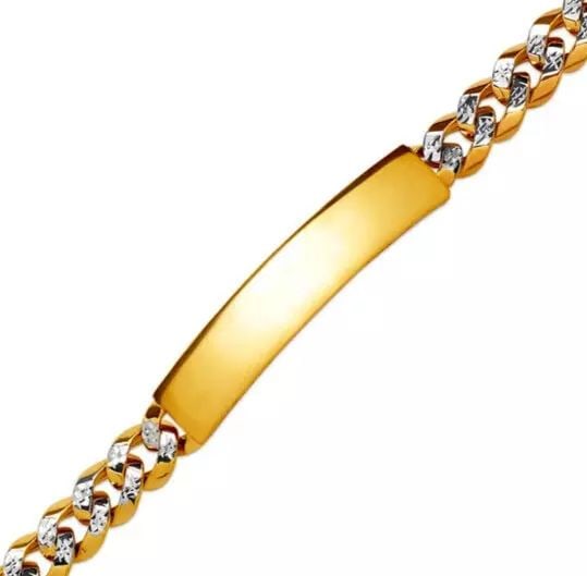 NEW 14K WHITE PAVE GOLD HOLLOW CURB WHITE PAVE BRACELET 14K White Pave Gold Approx. 080 Gauge (9mm (1 of 2)
