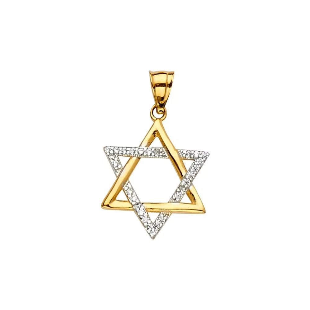 NEW 14K TWO TONE GOLD STAR OF DAVID PENDANT 14K TWO TONE GOLD NEW STAR OF DAVID PENDANT WEIGHT: 1 (1 of 2)