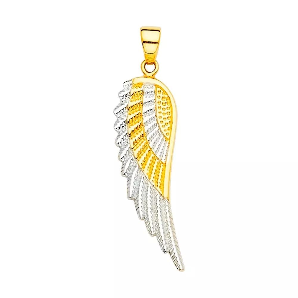 NEW 14K TWO TONE GOLD WING PENDANT 14K TWO TONE GOLD NEW WING PENDANT WEIGHT: 1.6 (1 of 2)