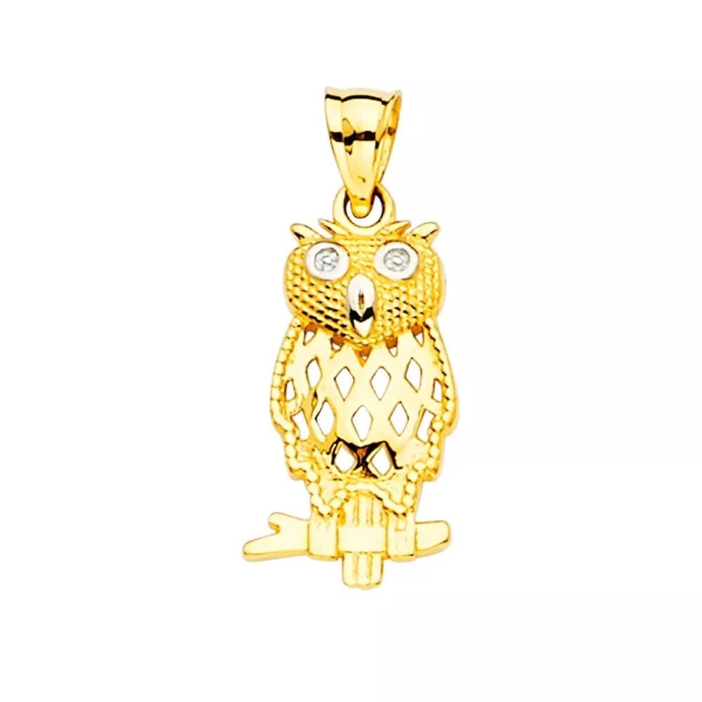 NEW 14K YELLOW GOLD OWL PENDANT 14K YELLOW GOLD NEW OWL PENDANT WEIGHT: 1.3g (1 of 2)