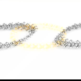 TIFFANY & CO. SCHLUMBERGER DIAMOND BRACELET 18K GOLD PLATINUM X LINK STYLE: TIFFANY & CO. SCHLUMBERGER DIAMOND BRACELET 18K GOLD PLATINUM X LINK STYLE A stunning authentic bracelet from Tiffany & Co. by designer Schlumberger from his X Collection. It is crafted from 18k yello