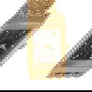 JAEGER-LECOULTRE REVERSO HAND WIND 18K YELLOW GOLD BLACK DIAL LADIES WATCH: JAEGER-LECOULTRE REVERSO HAND WIND 18K YELLOW GOLD BLACK DIAL LADIES WATCH Jaeger-LeCoultre Reverso Hand Wind 18k Yellow Gold Black Dial Ladies Watch Description This is an authentic vintage Jaeger Le