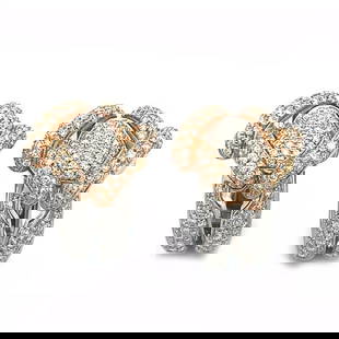 ADREOLI DIAMOND GOLD EARRINGS 3.30CT 18K TWO TONE FANCY HUGGIE STYLE 3499AL: ADREOLI DIAMOND GOLD EARRINGS 3.30CT 18K TWO TONE FANCY HUGGIE STYLE 3499AL Andreoli Italian Jewelry show the bold, innovative and uniquely colorful jewelry with American identity and Italian heritage