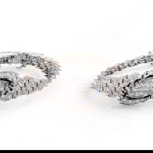 ART DECO PLATINUM BRACELET 2.75CT DIAMOND SAPPHIRE FANCY MILGRAIN: ART DECO PLATINUM BRACELET 2.75CT DIAMOND SAPPHIRE FANCY MILGRAIN Art Deco 2.75ct Diamond Sapphire Platinum Fancy Milgrain Bracelet Description This stunning Art Deco bracelet is crafted from platinum